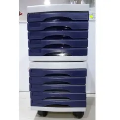 ادوات تنظيم التخزين،مترو،  10ادراج، شفاف،4كفرات،ازرق داكن