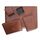 Desk Organizer, GULPAS, Desk Set Artificial Leather 902, 5 PCs, Leather, Brown
