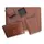 Desk Organizer, GULPAS, Desk Set Artificial Leather 902, 5 PCs, Leather, Brown