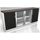 Cabinet Wood Storage Two Glass & Wood Doors, Black/Gray - 80H CM
