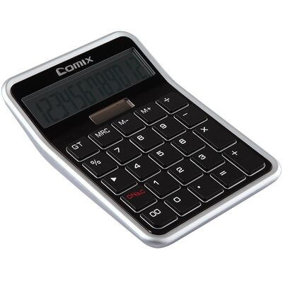 Calculator, COMIX, C-8S, 12 digits, Black, Office