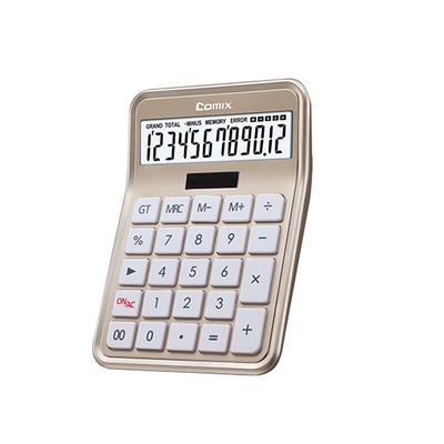 Calculator, COMIX, C-8S, 12 digits, Gold, Office