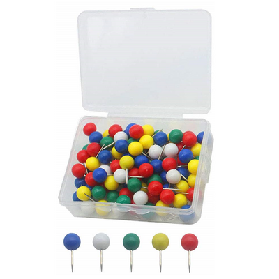 Clips, Push Pin tacks, Metal, Assorted Color, 100 PC/Pack