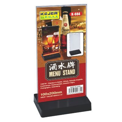Desk Organizer, KEJEA, Menu Stand  K-684, Size: 100 x 200 mm, Plastic, Clear