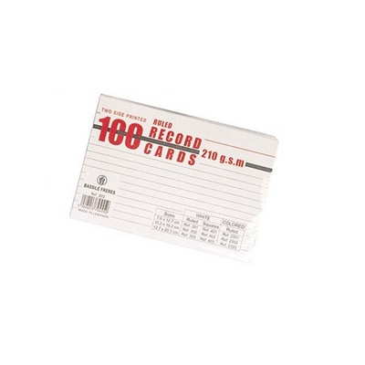 Notepad, Bassile Freres, Record Cards Lines , 240g, White, Med (10.2 x 15.2 cm), 100 PCs/Pack