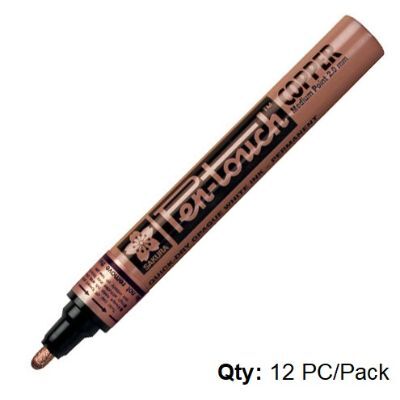 Paint Marker, SAKURA, Pen-Touch Metallic , 2 mm, Round Nip, Copper, 12 PC/Pack