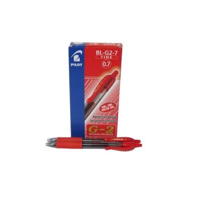 Pen, PILOT, BL-G2-7, Roller Pen, 0.7 mm, Red, 12 Pcs/Pack