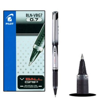 Pen, PILOT, V-Ball Grip Roller Pen (VBG7),  0.7mm, Black, 12 Pcs/Pack