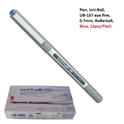 قلم، يوني-بول، UB-157 اي فاين، 0.7مم، رولربول، ازرق، 12حبة/علبة