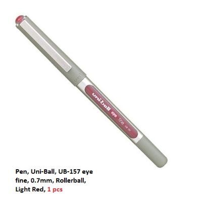 قلم، يوني-بول، UB-157 اي فاين، 0.7مم، رولربول، احمر فاتح، 1 حبة