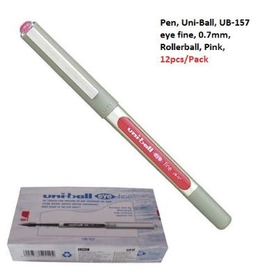 قلم، يوني-بول، UB-157 اي فاين، 0.7مم، رولربول، وردي، 12حبة/علبة