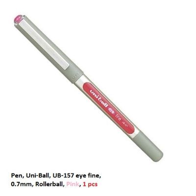 قلم، يوني-بول، UB-157 اي فاين، 0.7مم، رولربول، وردي، 1 حبة