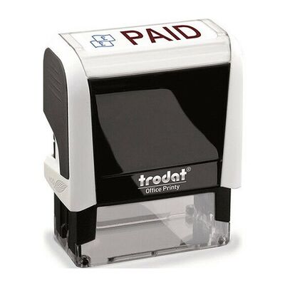Stamp, Trodat Printy 4911, Self Inking Stamp, PAID, Red