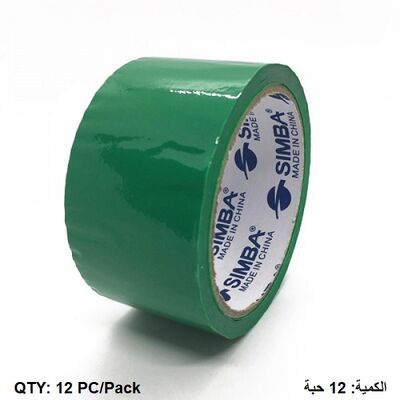 Tape, SIMBA, Plastic Packaging Tape, 2 inch (48 mm) x 40 yd ( 36.5 m), Green, 12 PC/Pack