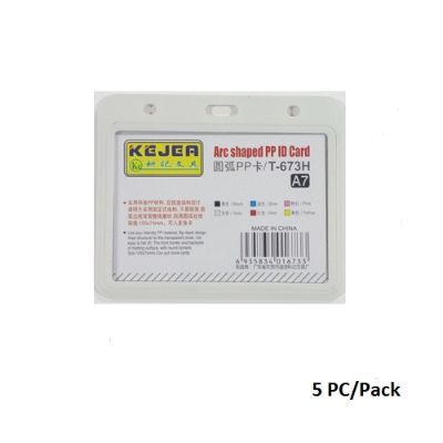 KEJEA Arc Shaped PP ID Card Holders - T-673H (White, 5 PC/Pack)