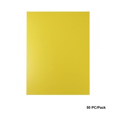ROCO Binding Machine: Yellow PVC Binding Cover, A4 Size, 500 Microns - 50 Pack | Durable Plastic Bindings & Accessories