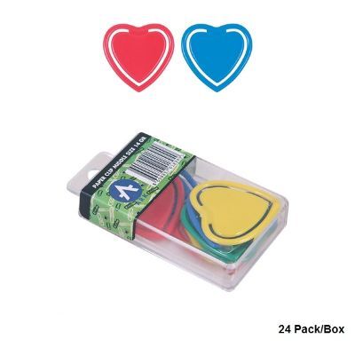Clips, ARK,  Paper Clip (Heart ), Plastic, 24 Pack/ Box