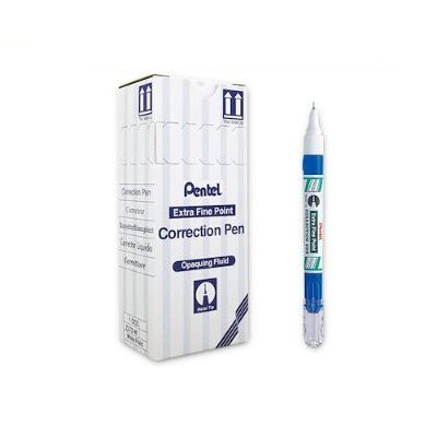Correction Pen, Extra Fine Point, Pentel ZL72-W, 4.2 ml Roller ball, White, 12 PCS/PACK