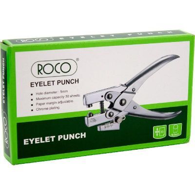 Paper Puncher, Roco, Eyelet Punch with Single Hole, Classic Office Paper Punch for Craft Paper, DIY Crafts, 30 Sheets, Chrome