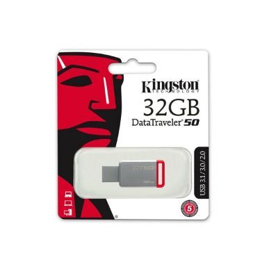 Kingston - 32GB USB 3.0 DataTraveler - 50 DT50/32GB (Metal/Red)