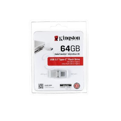 Kingston - 64GB USB 3.0/3.1+Type-C Data Traveler microDuo 3C DTDUO3C/64GB
