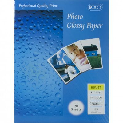 Labels, ROCO, Photo Paper (Glossy), A4 (20 sheets), 1 Label/Sheet, 170 gsm, White