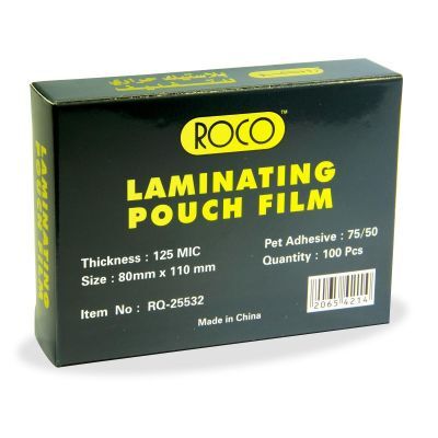 Liminater, ROCO, Thermal Laminating Films, 125 Micron, (80 × 110 mm),Clear, 100 PC/Pack