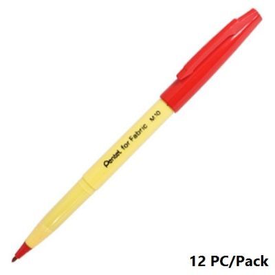 Marker For Fabric Pen , Pentel, M10-B, 2.0mm, Acrylic Nip, Red,12 PC/PACK
