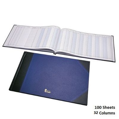 Notebook, Bassile Freres, American Journal Book, 32 Columns, 65.00 cm X 35.00 cm, 100 Sheets