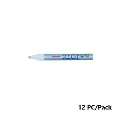 Paint Marker, Uni-Ball, PX-20, Round Tip,2.2 - 2.8mm, Silver, 12 PC/Pack
