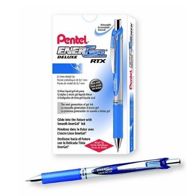 قلم، بنتل، قلم حبر(حبر هلامي سريع الجفاف)، 0.7 مم، ضغاط، ازرق، 12حبة/علبة