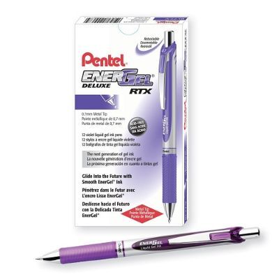 Pen, Pentel, BL77-VH, 7.0mm,Energel , Retractable,Violet, 12 Pcs/Pack