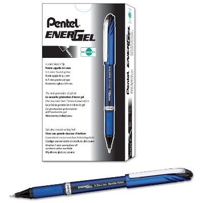 Pen, Pentel, BLN25-AH, 0.5mm, Energel, Capped, Black, 12 Pcs/Pack