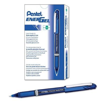 Pen, Pentel, BLN25-CH, 0.5mm, Energel, Capped, Blue, 12 Pcs/Pack