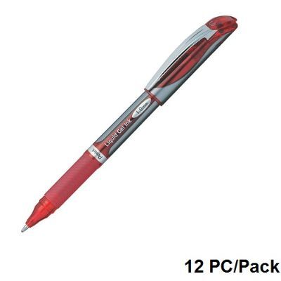 قلم، بنتل، قلم حبر(حبر هلامي سريع الجفاف)، 1.0 مم، بغطاء، احمر، 12حبة/علبة