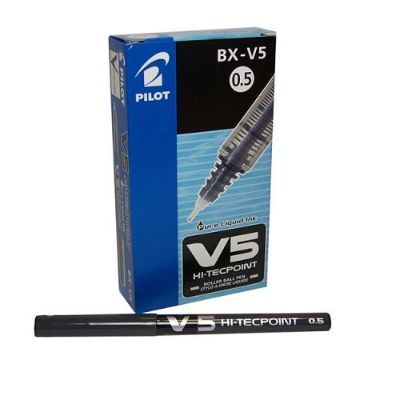 Pen, PILOT,HI-TECPOINT, Sign Pen (BX-V5),0.5 mm, Black, 12 Pcs/Pack