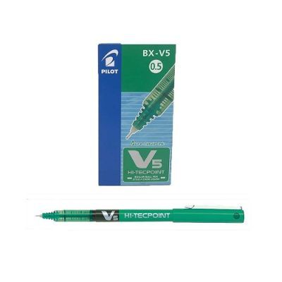 Pen, PILOT, HI-TECPOINT , Sgin Pen (BX-V5),0.5 mm, Green, 12 Pcs/Pack