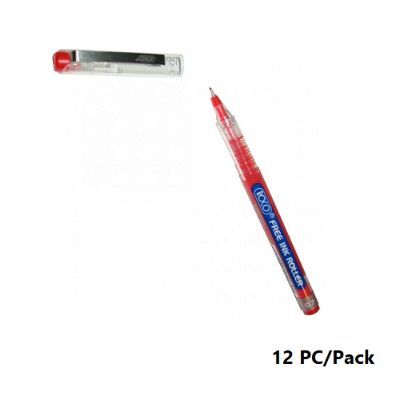 قلم، روكو، قلم حبر سائل، 0.7 مم، بغطاء، احمر، 12حبة/علبة