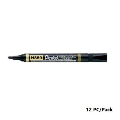 Permant Marker Use To Mark On Most Surfaces , Pentel, N860-A, Maxiflo,Chisel Nip, Black, 12 PC/PACK