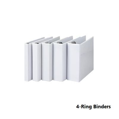 Ring Binders, 4-Ring Binders, 2.5 in (65 mm), A4, White