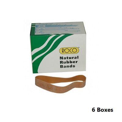 Rubber Bands, Natural Rubber, ROCO, Brown, 110 gram, 6 Box