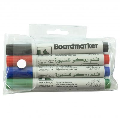 Whiteboard Marker, ROCO, 1.5 - 5 mm,  Chisel Tip, Assorted Color,4 PC/Pack