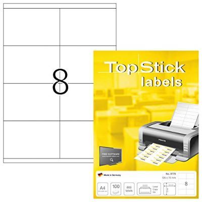 Labels, Top Stick, Multi-purpose Labels, 105 x 70 mm, white