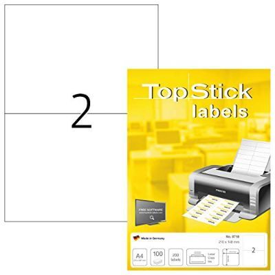 Labels, Top Stick, Multi-purpose Labels, 210 x 148 mm, white