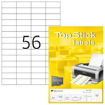 Labels, Top Stick, Multi-purpose Labels, 52.5 x 21.2 mm, white