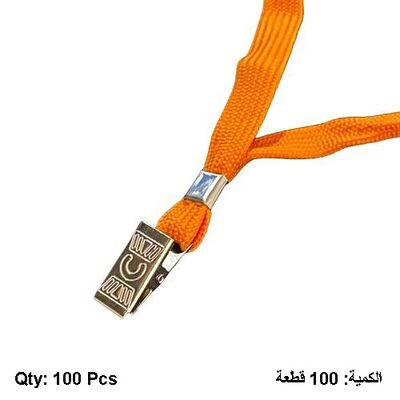 Card Holder String With Metal Clip Orange 100 PC/Pack