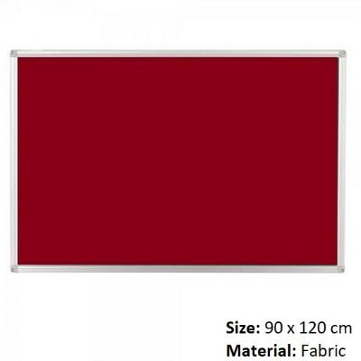 Fabric Wall Mounted Bulletin Board (90x120cm) - Red, Unbranded