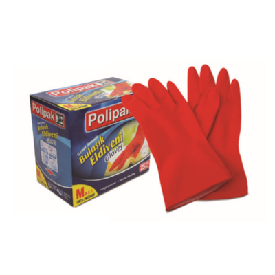 Cleaner, Polipak Latex Gloves, Size: Large, 25 PC/Pack