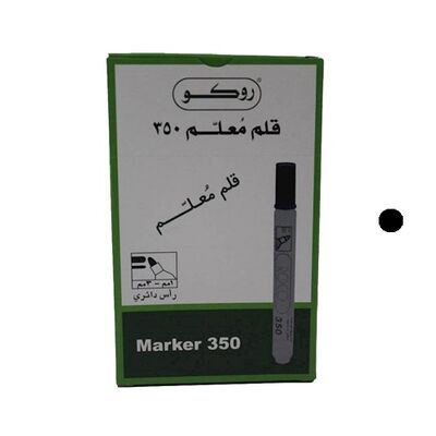 Permanent Marker, ROCO, 350 Round Tip, 1.5-3mm, Black, 12 PC/Pack