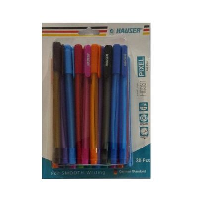 Pen, HAUSER, Ball Pen, Assorted Color, 30 PC/Pack